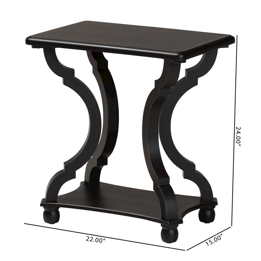 Baxton Studio Cianna Classic and Traditional Black Wood End Table