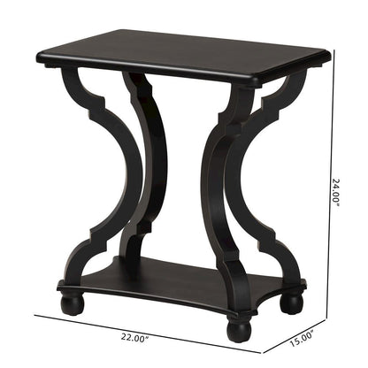 Baxton Studio Cianna Classic and Traditional Black Wood End Table