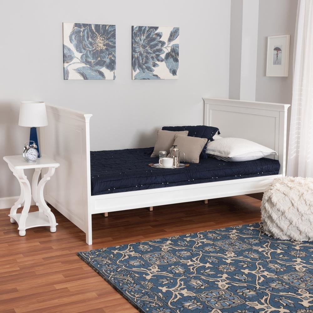 Baxton Studio Ceri Classic and Traditional White Finished Wood Twin Size Daybed