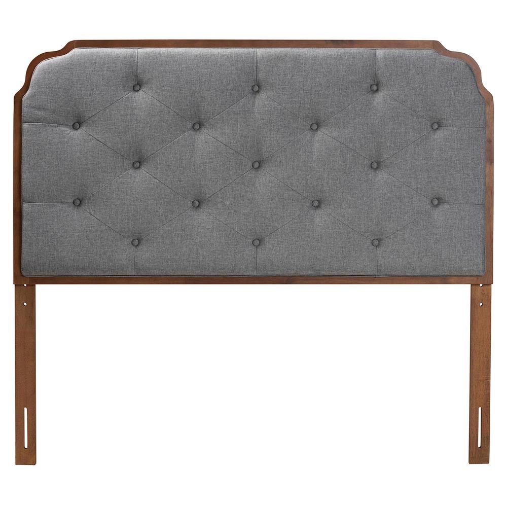 Walnut Brown Finished Wood King Size Headboard