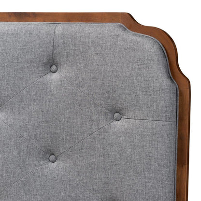 Walnut Brown Finished Wood King Size Headboard