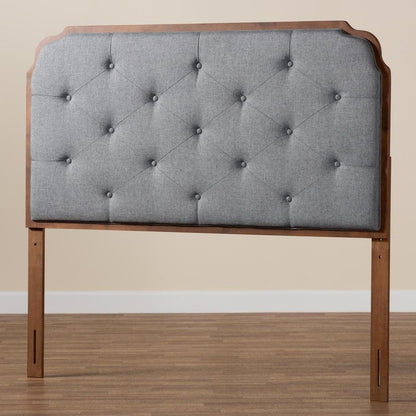 Walnut Brown Finished Wood King Size Headboard