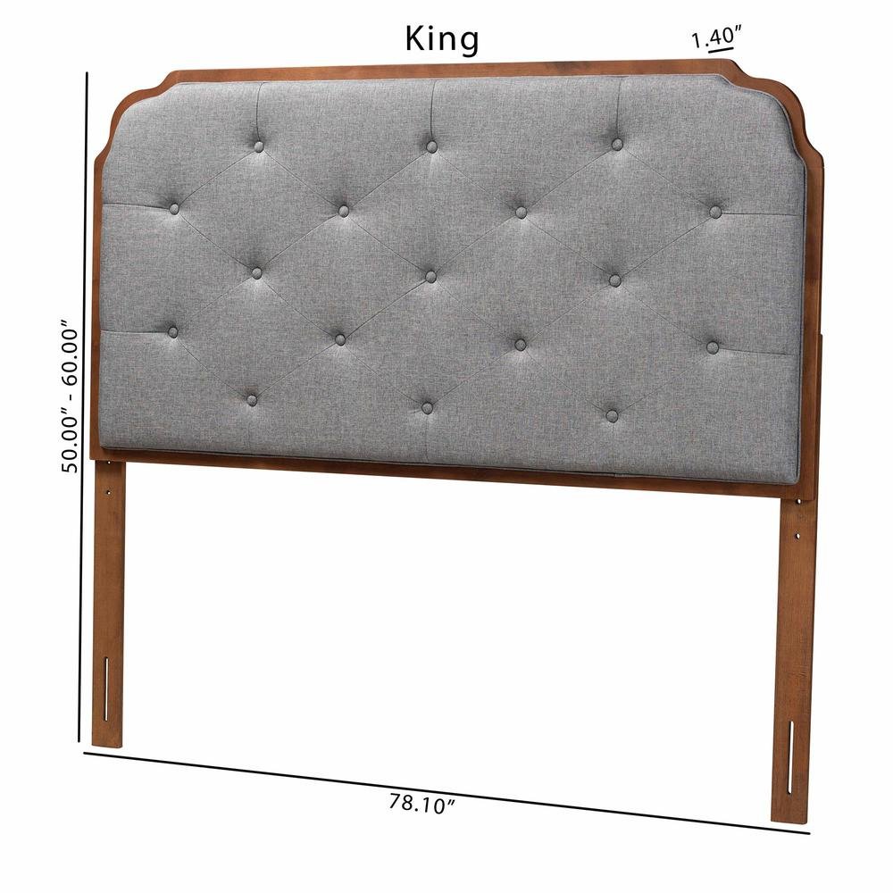 Walnut Brown Finished Wood King Size Headboard