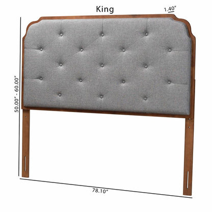 Walnut Brown Finished Wood King Size Headboard