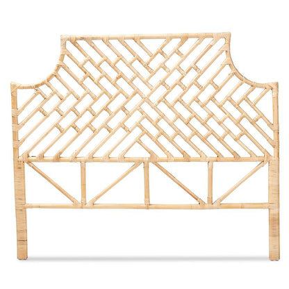 Bohemian Natural Brown Rattan Queen Size Standalone Headboard