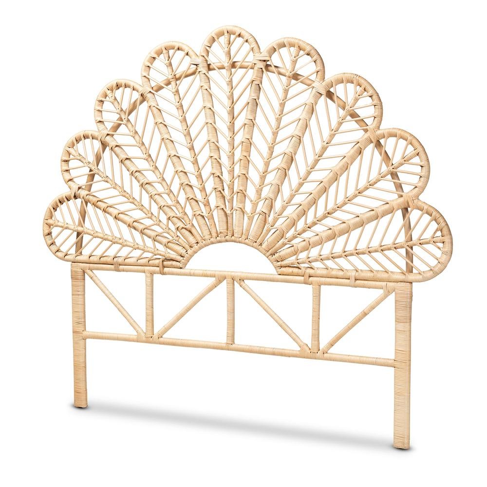 Bohemian Natural Brown Rattan Queen Size Standalone Headboard