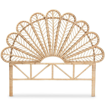 Bohemian Natural Brown Rattan Queen Size Standalone Headboard