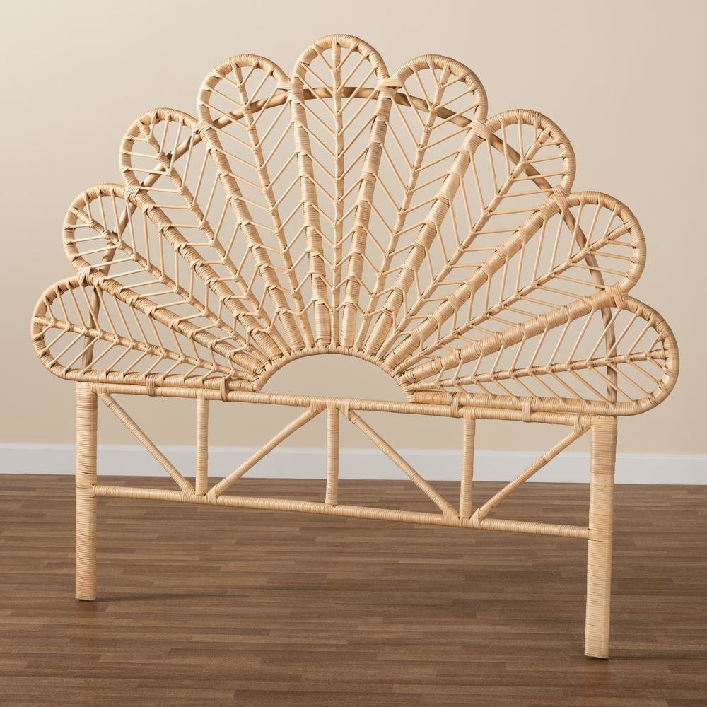 Bohemian Natural Brown Rattan Queen Size Standalone Headboard