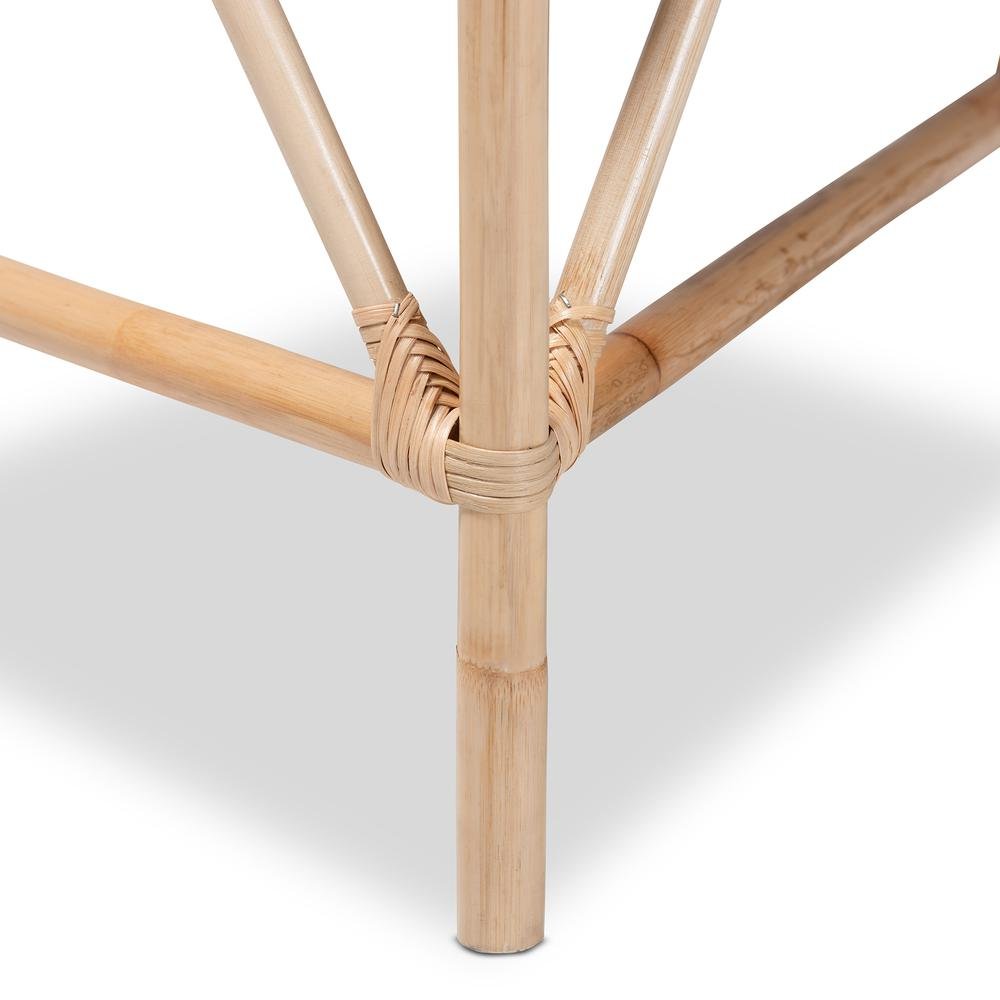 Bohemian Natural Brown Finished Rattan 2-Piece End Table Set
