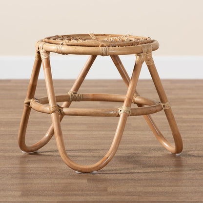bali & pari Jacinda Modern Bohemian Natural Brown Rattan End Table
