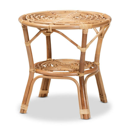 bali & pari Cariel Modern Bohemian Natural Brown Rattan Coffee Table
