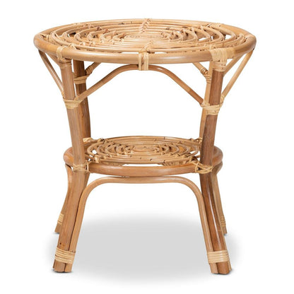 bali & pari Cariel Modern Bohemian Natural Brown Rattan Coffee Table