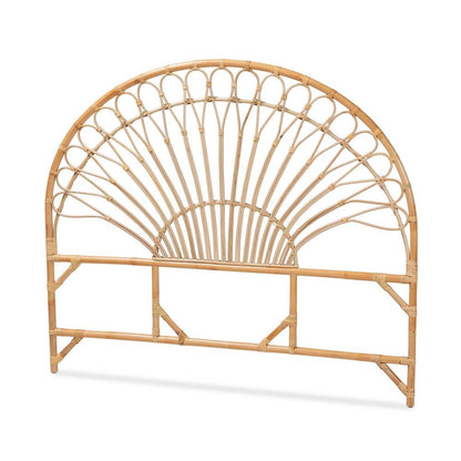 Bohemian Natural Brown Rattan Queen Size Standalone Headboard