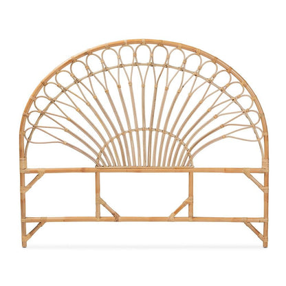 Bohemian Natural Brown Rattan Queen Size Standalone Headboard