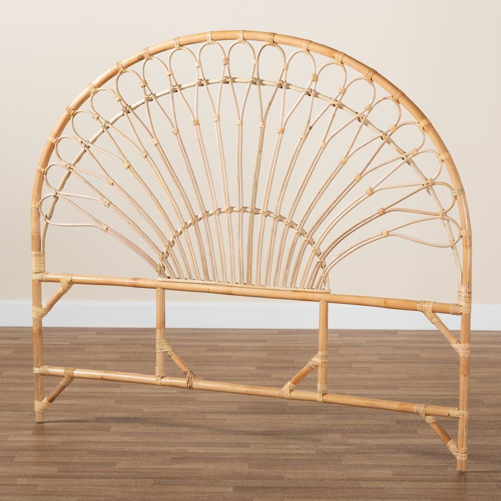 Bohemian Natural Brown Rattan Queen Size Standalone Headboard
