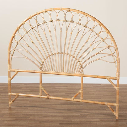 Bohemian Natural Brown Rattan Queen Size Standalone Headboard