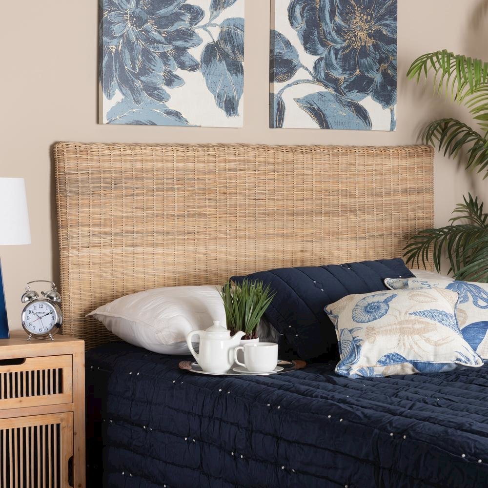 Bohemian Natural Rattan Queen Size Standalone Headboard