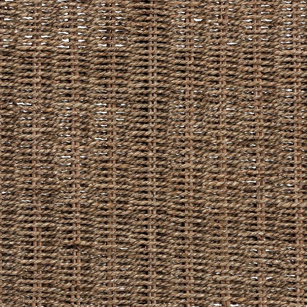 Transitional Natural Seagrass and Mahogany Wood Bench