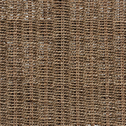 Transitional Natural Seagrass and Mahogany Wood Bench