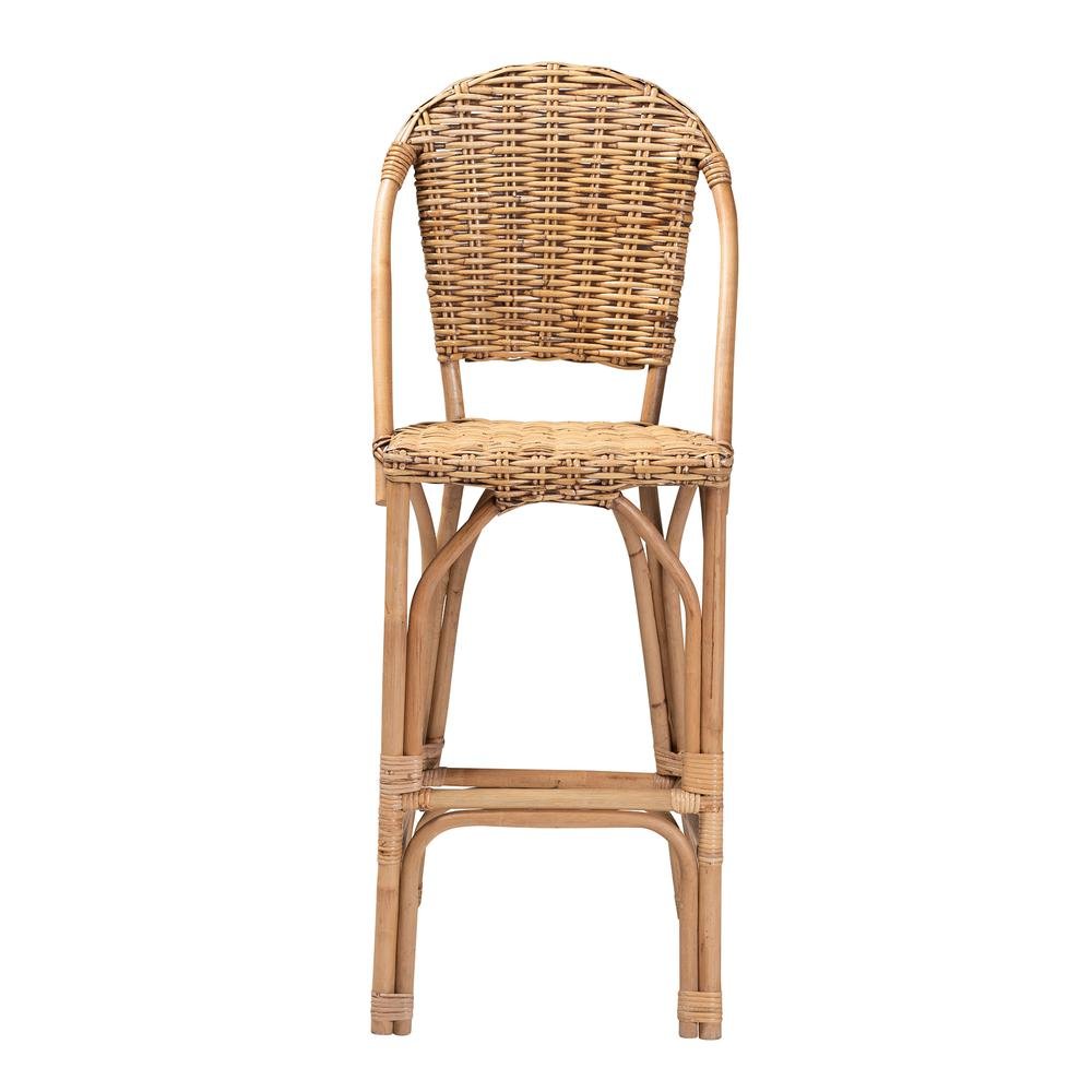 bali & pari Neola Modern Bohemian Natural Rattan Bar Stool
