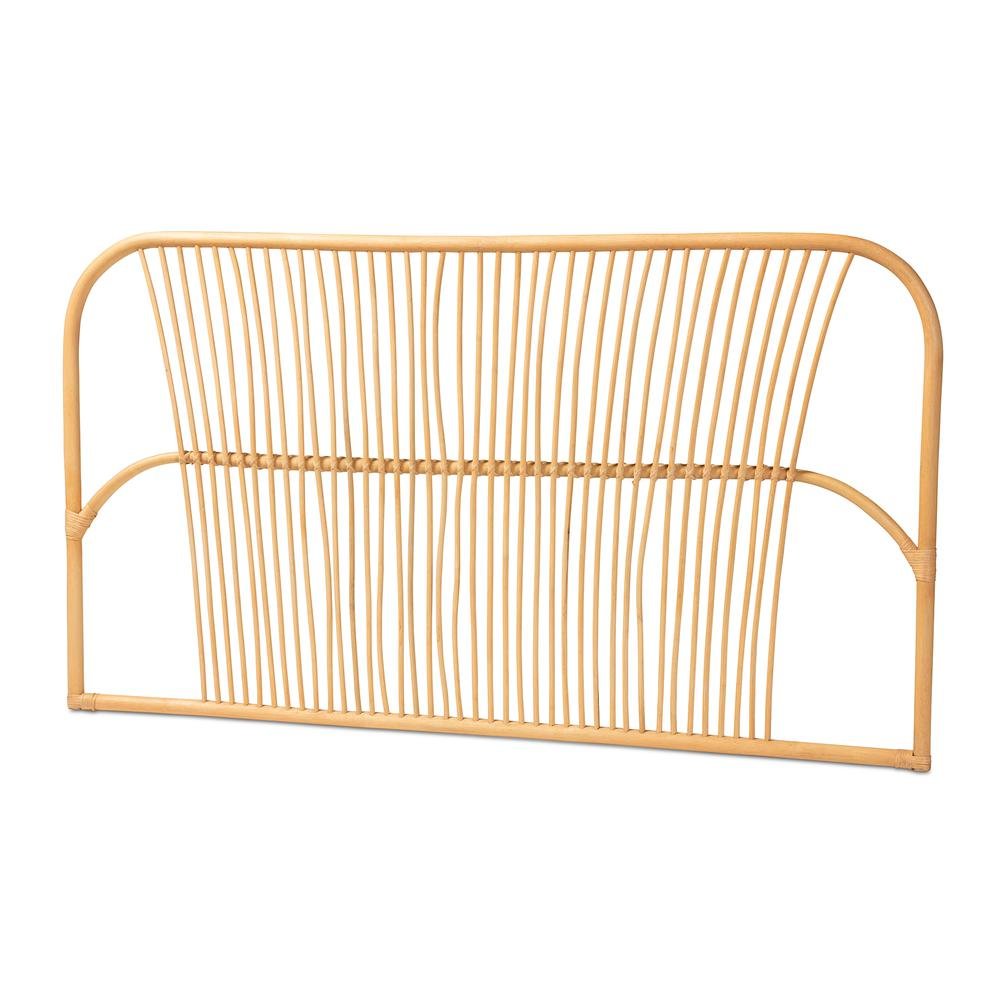 Bohemian Natural Brown Rattan Queen Size Wall-mount Headboard