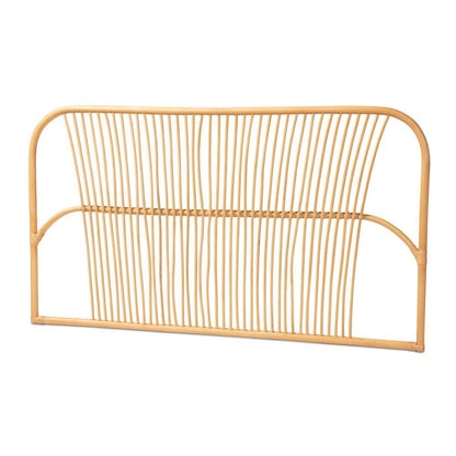 Bohemian Natural Brown Rattan Queen Size Wall-mount Headboard