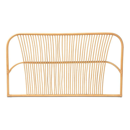 Bohemian Natural Brown Rattan Queen Size Wall-mount Headboard