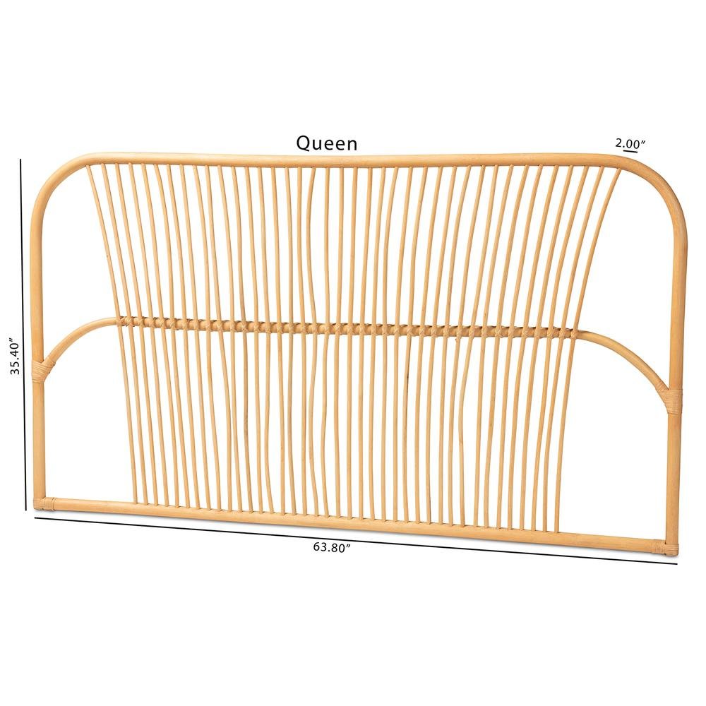 Bohemian Natural Brown Rattan Queen Size Wall-mount Headboard