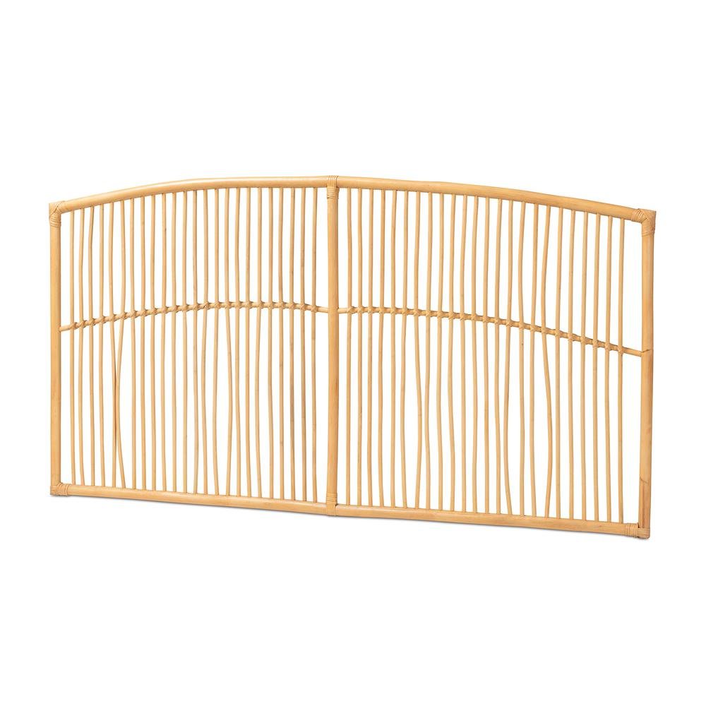 Bohemian Natural Brown Rattan Queen Size Wall-mount Headboard