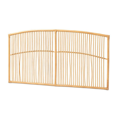 Bohemian Natural Brown Rattan Queen Size Wall-mount Headboard