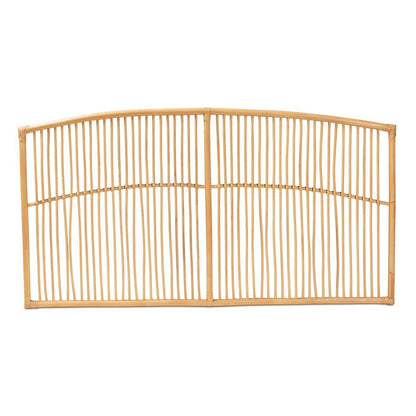Bohemian Natural Brown Rattan Queen Size Wall-mount Headboard
