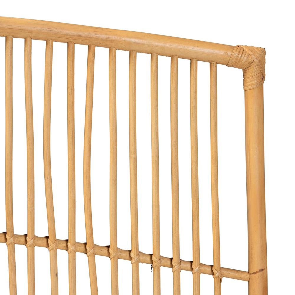 Bohemian Natural Brown Rattan Queen Size Wall-mount Headboard