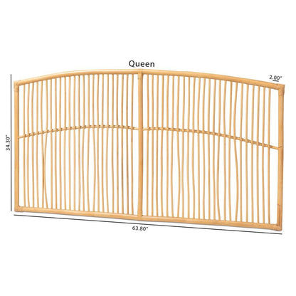 Bohemian Natural Brown Rattan Queen Size Wall-mount Headboard