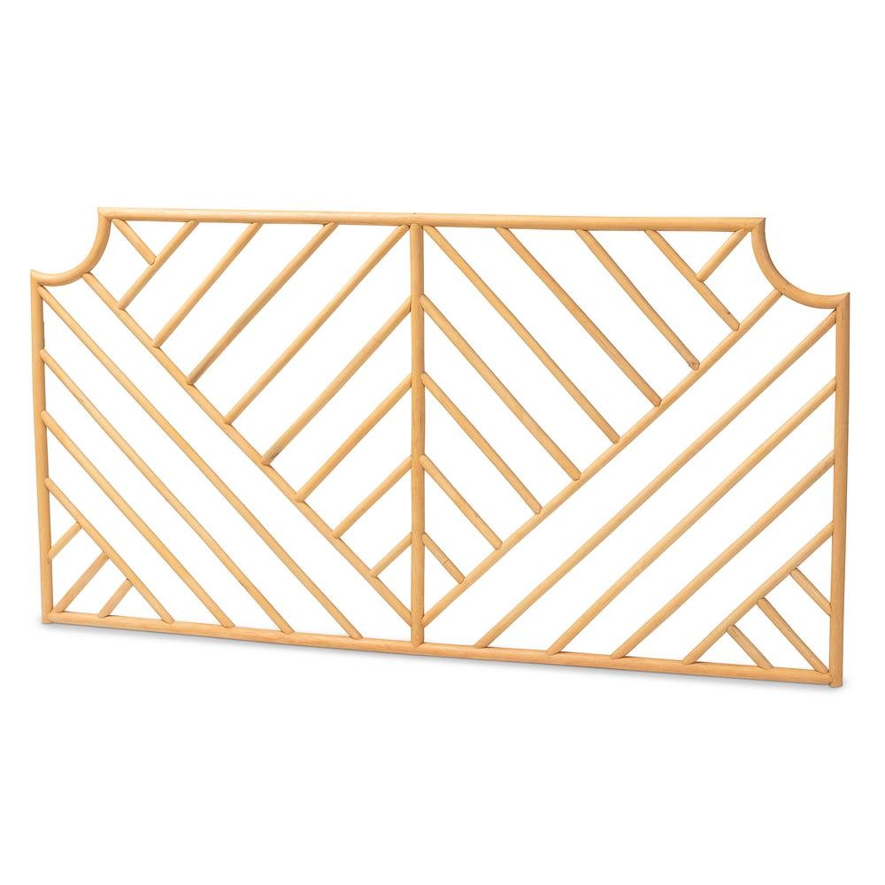 Bohemian Natural Brown Rattan Queen Size Wall-mount Headboard