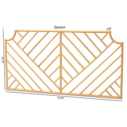Bohemian Natural Brown Rattan Queen Size Wall-mount Headboard