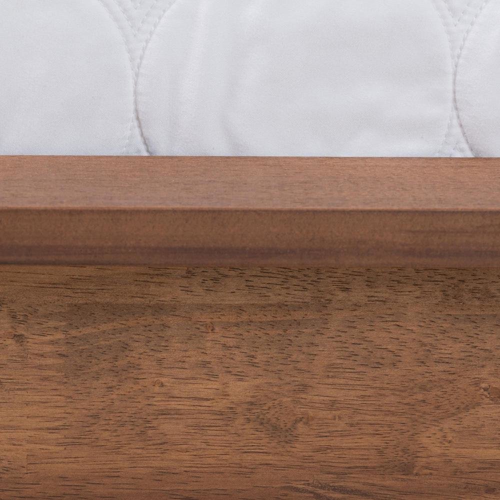 Flint Mid-Century Modern Ash Walnut Finished Wood Queen Size Platform Bed