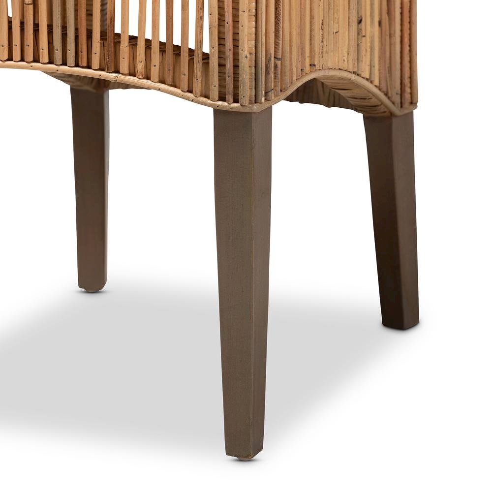 Bohemian Natural Brown Rattan 2-Piece Dining Chair Set