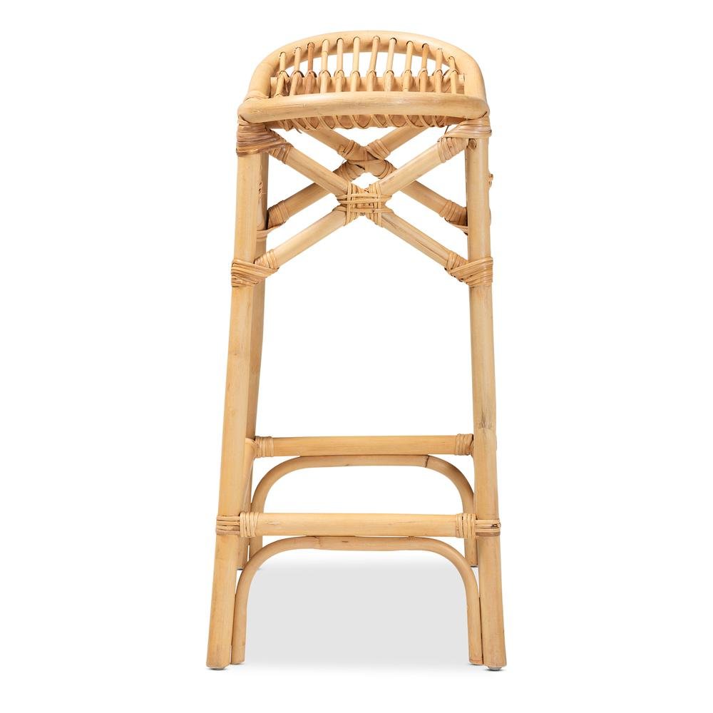 bali & pari Elgon Modern Bohemian Natural Brown Rattan Counter Stool