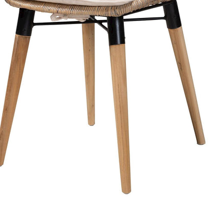 Greywashed Rattan 2-Piece Dining Chair Set