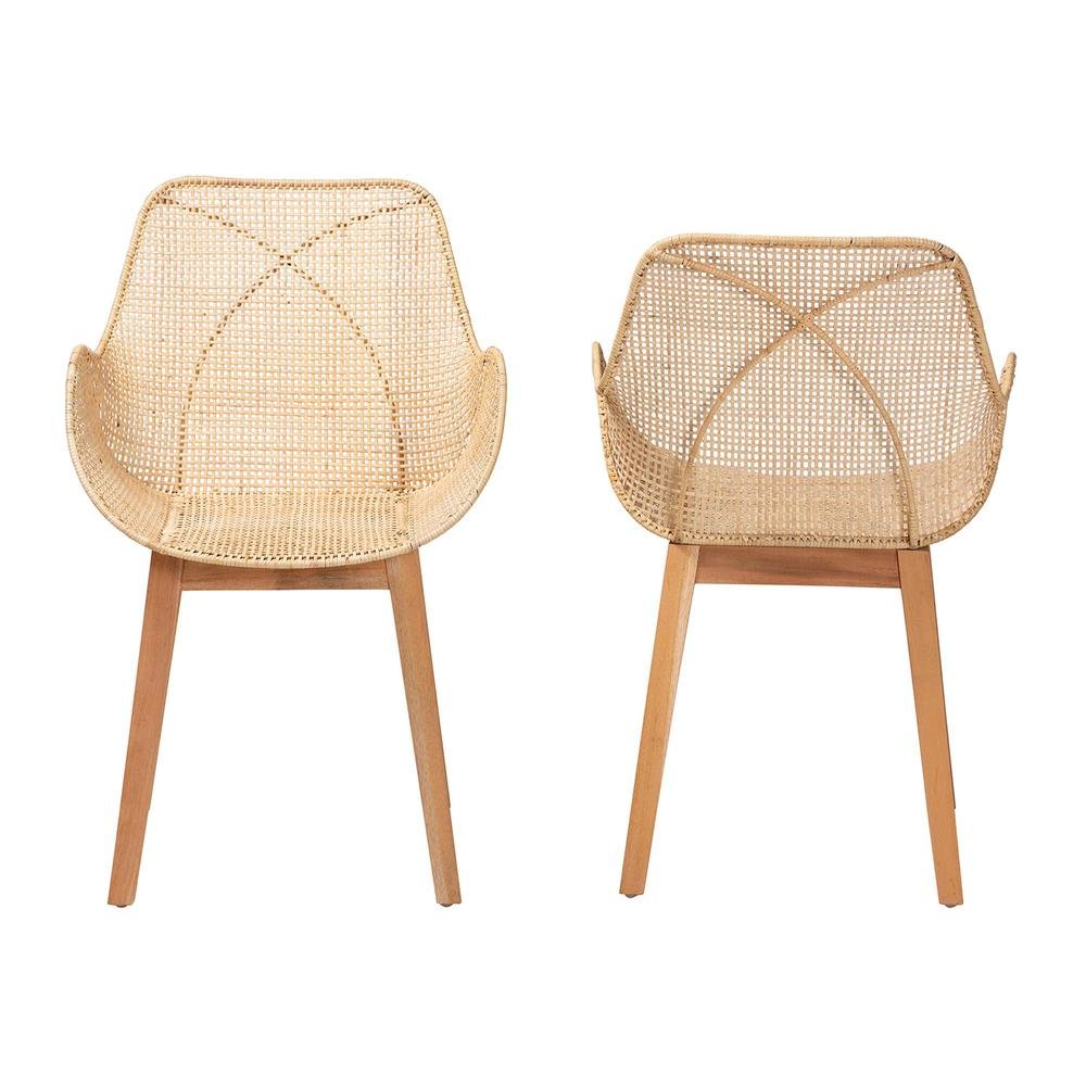 Rattan 2-Piece Dining Chair Set