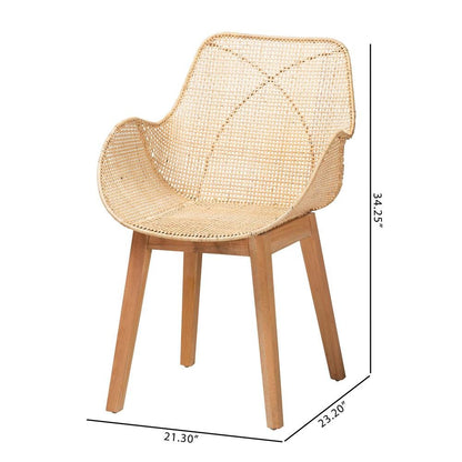 Rattan 2-Piece Dining Chair Set