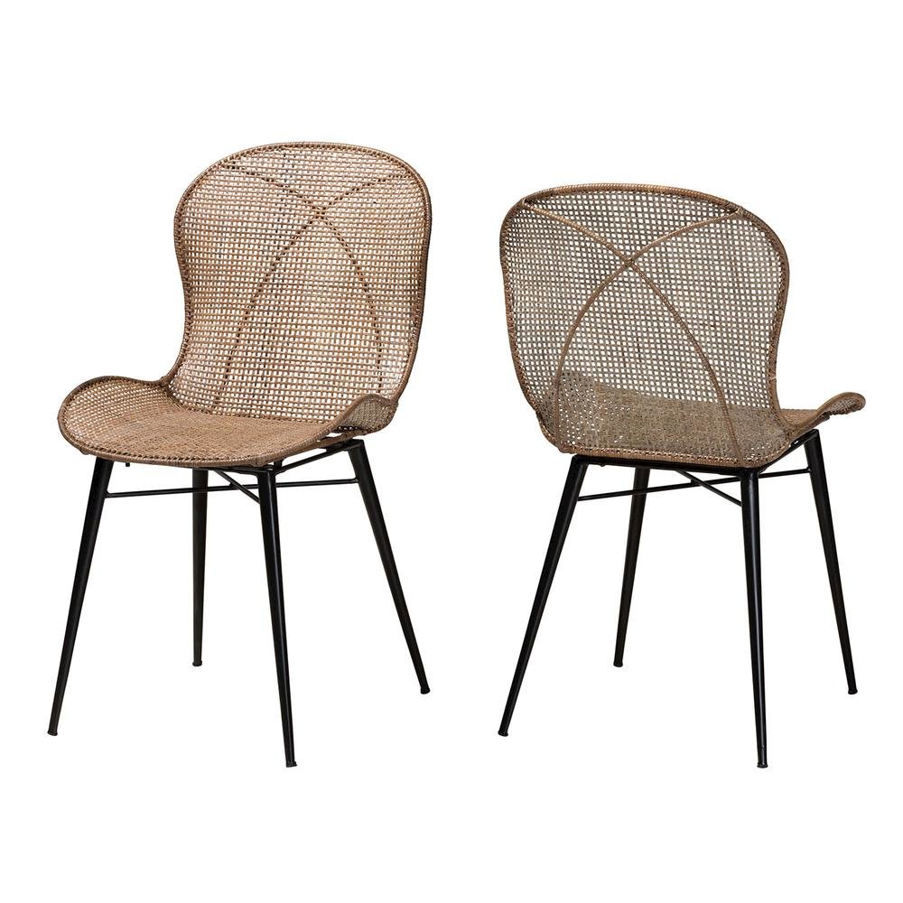 Black Metal 2-Piece Dining Chair Set