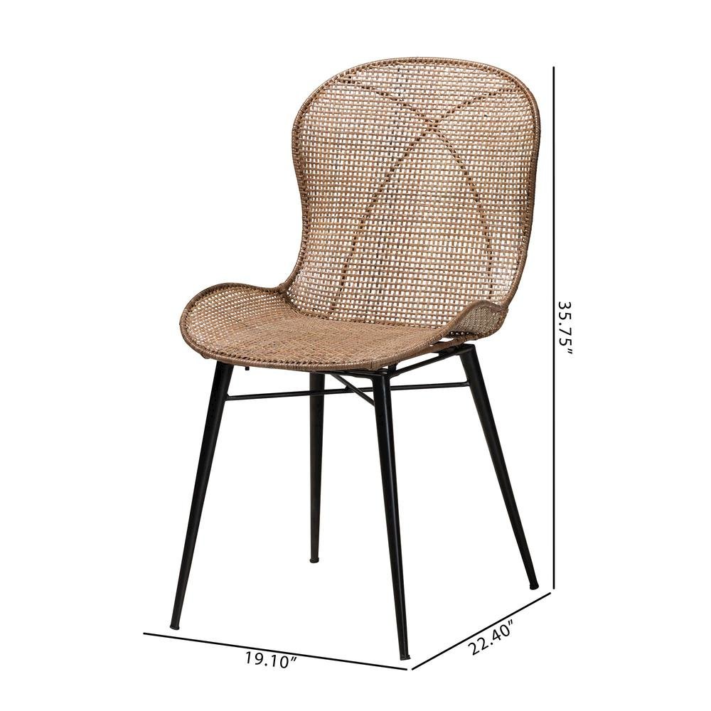 Black Metal 2-Piece Dining Chair Set