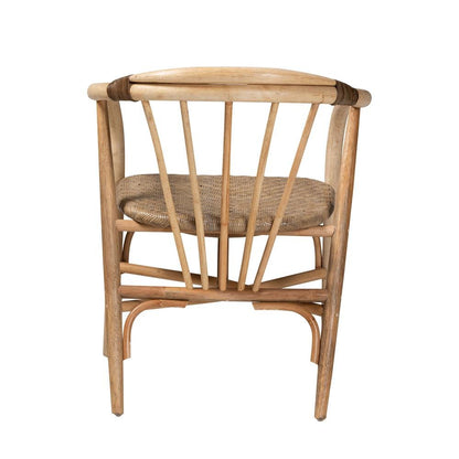 bali & pari Kyoto Modern Bohemian Natural Brown Rattan Dining Chair