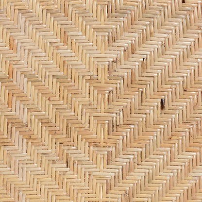 Natural Brown Finished Wood and Rattan Dining Chair