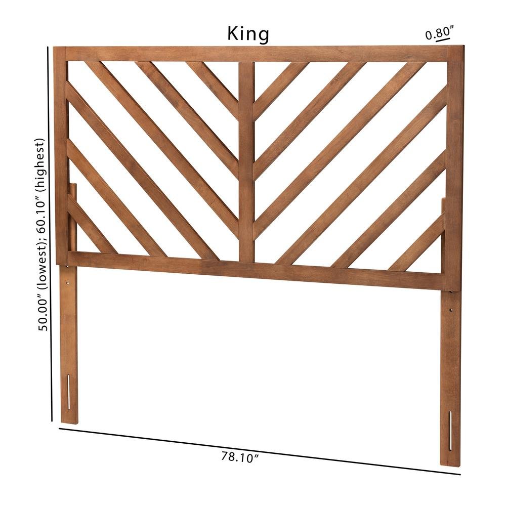 Belisma Modern and Contemporary Ash Walnut Finished Wood Queen Size Headboard