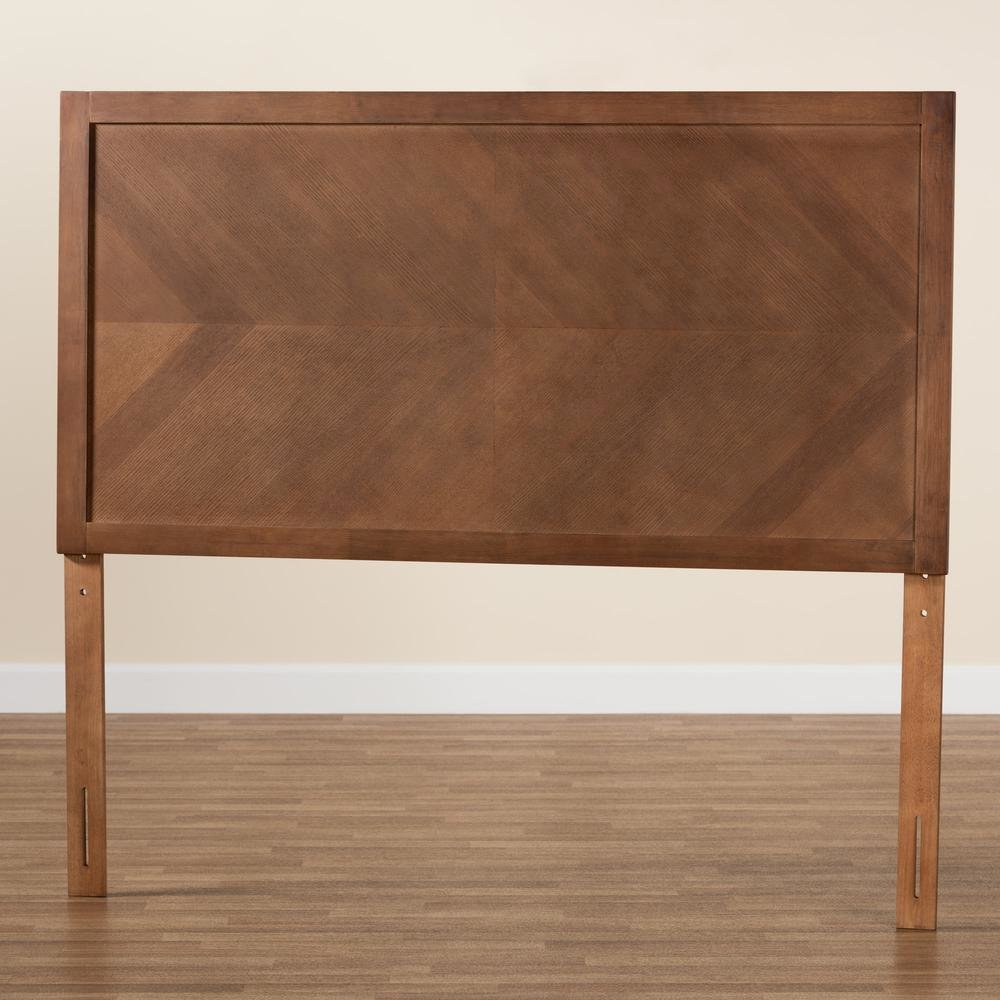 Terrian Classic and Traditional Ash Walnut Finished Wood Queen Size Headboard