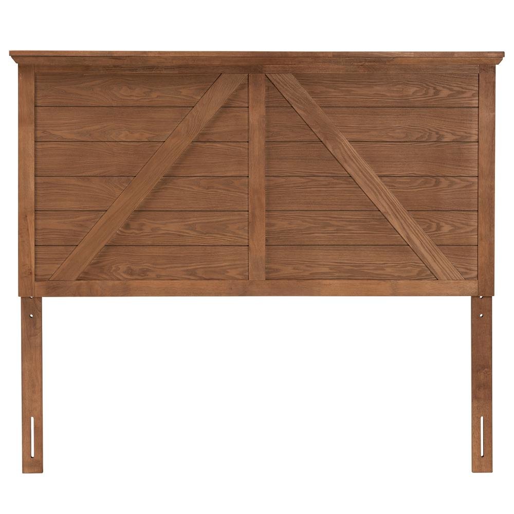 Yorick Classic and Traditional Ash Walnut Finished Wood Queen Size Headboard