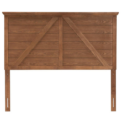 Yorick Classic and Traditional Ash Walnut Finished Wood Queen Size Headboard