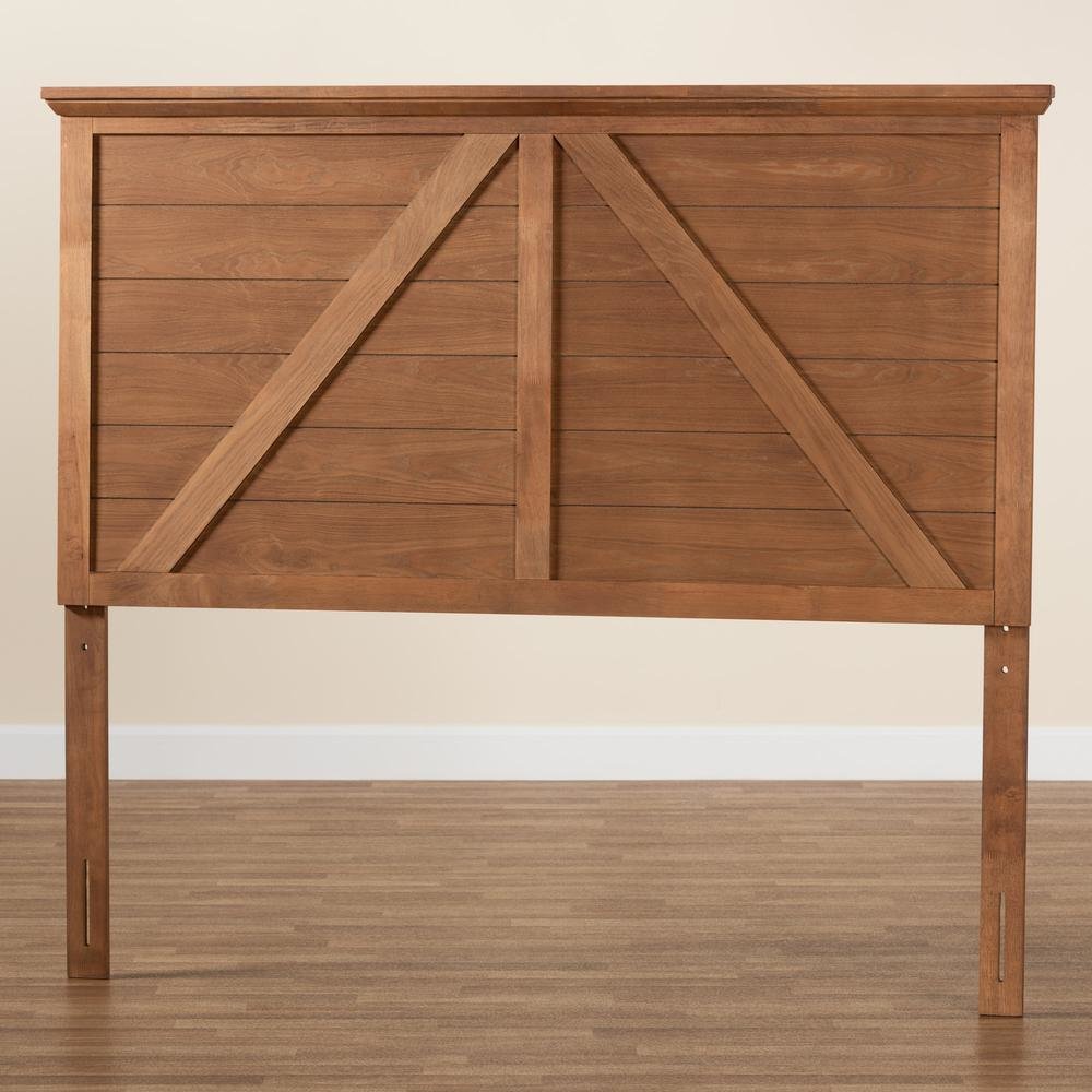 Yorick Classic and Traditional Ash Walnut Finished Wood Queen Size Headboard